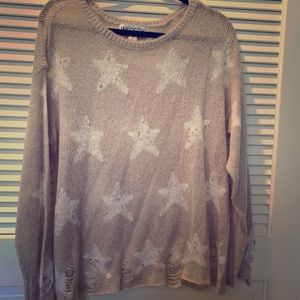 Wildfox Distressed Star Sweater